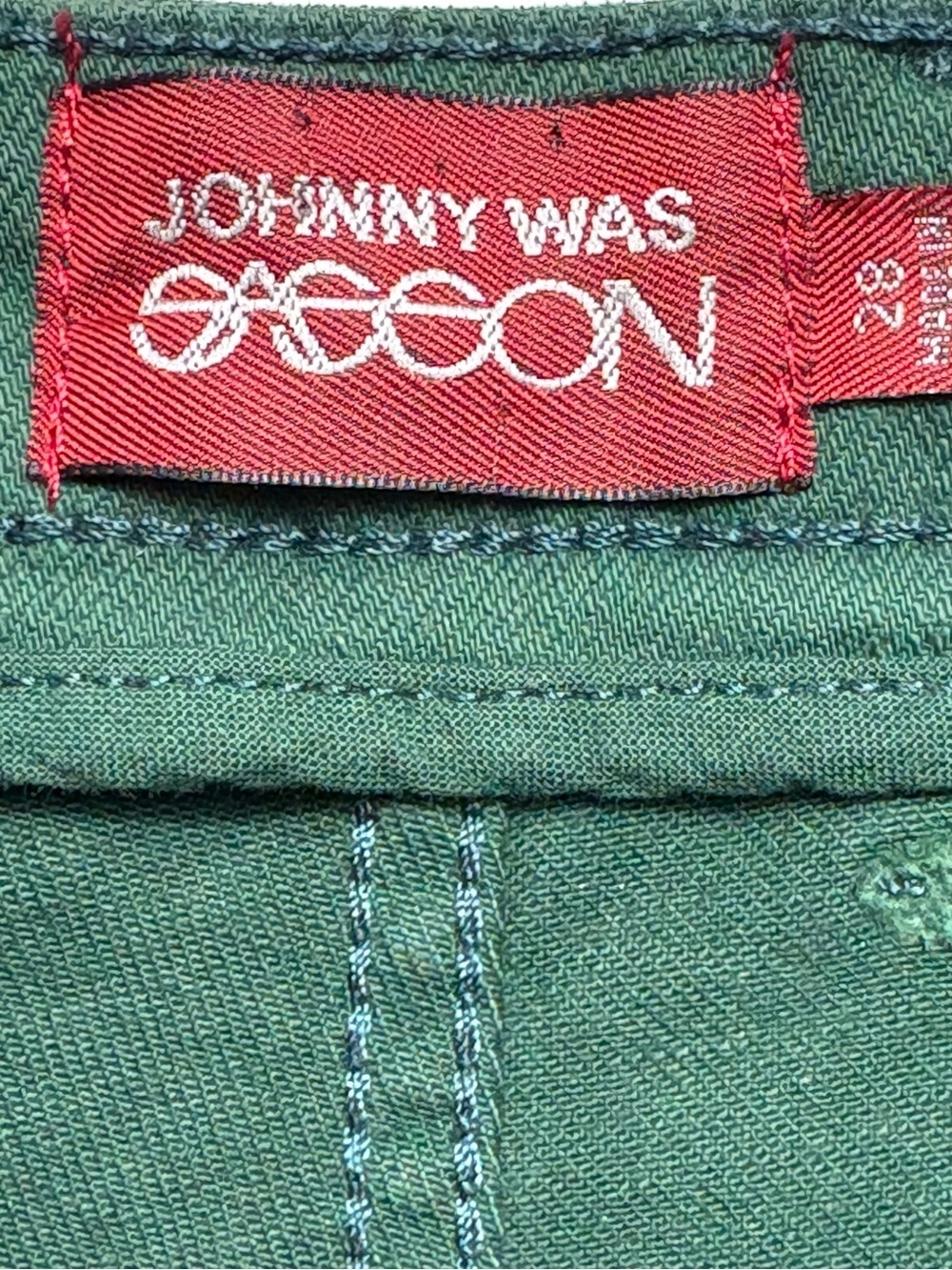 NWT Johnny Was x Sasson Sancere Straight Leg Jean Dark Sea Green Size 28 - Picture 11 of 16
